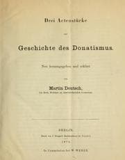 Tapa de Drei Actenstücke zur Geschichte des Donatismus
