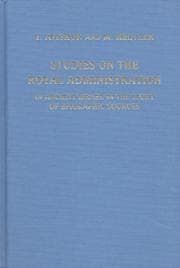 Tapa de Studies on the Royal Administration in Ancient Israel in the Light of Epigraphic Sources