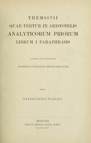 Tapa de Themistii quae fertur in Aristotelis Analyticorum priorum librum I paraphrasis