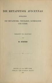 Tapa de Die metaphysik Avicennas enthaltend die metaphysik, theologie, kosmologie und ethik