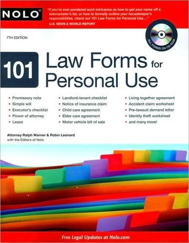 Tapa de 101 law forms for personal use