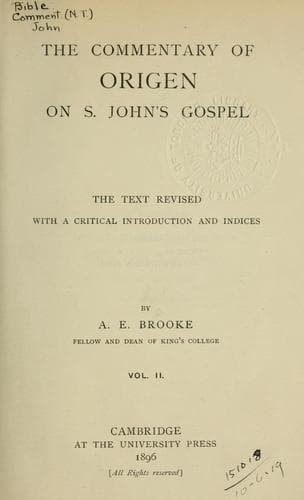 Tapa de Commentary on S. John's Gospel