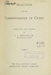 Tapa de Selections from the correspondence of Cicero