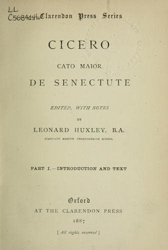 Tapa de Cato maior De senectute