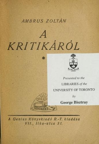 Tapa de A kritikáról