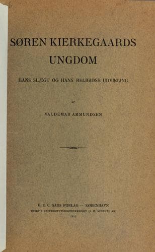 Tapa de Søren Kierkegaards ungdom