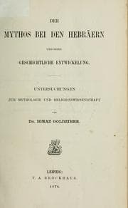 Tapa de Der Mythos bei den Hebräern und seine geschichtliche Entwickelung