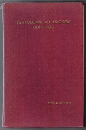 Tapa de Tertulliani Ad uxorem libri duo