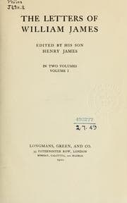 Tapa de The letters of William James