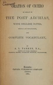 Tapa de Oration on behalf of the poet Archias