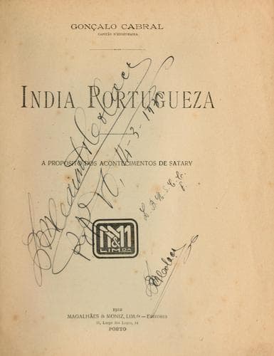 Tapa de Índia Portugueza