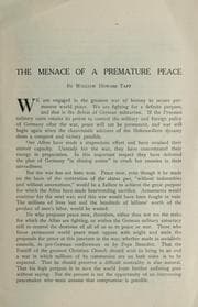 Tapa de The menace of a premature peace