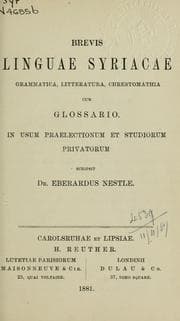 Tapa de Brevis linguae Syriacae grammatica, litteratura, chrestomathia