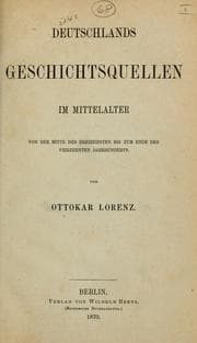 Tapa de Deutschlands Geschichtsquellen im Mittelalter