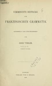 Tapa de Vermischte Beiträge zur Französischen Grammatik, gesammelt, durchgesehen und vermehrt