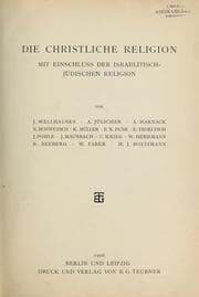 Tapa de Die christliche Religion