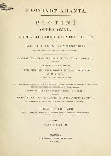 Tapa de Plotini opera omnia