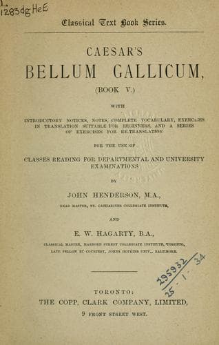 Tapa de Bellum Gallicum (book V)