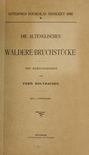 Tapa de Die altenglischen Waldere-Bruchstücke. Neu hrsg. von Ferd. Holthausen