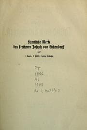 Tapa de Sämtliche Werke des Freiherrn Joseph von Eichendorff