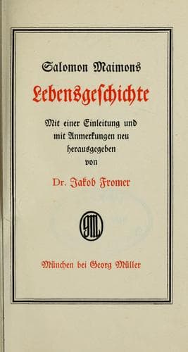 Tapa de Salomon Maimons Lebensgeschichte