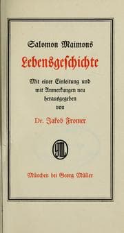 Tapa de Salomon Maimons Lebensgeschichte