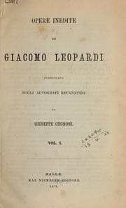 Tapa de Opere inedite di Giacomo Leopardi