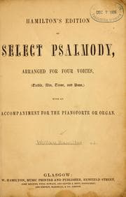 Tapa de Hamilton's edition of select Psalmody, arranged for four voices ...