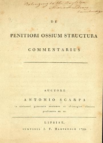 Tapa de De penitiori ossium structura commentarius