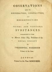 Tapa de Observations upon the generation, composition, and decomposition of animal and vegetable substances