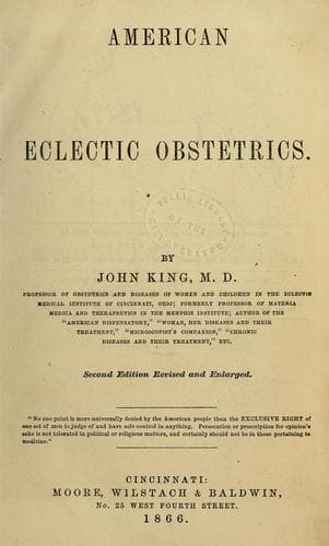 Tapa de American eclectic obstetrics