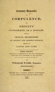 Tapa de Cursory remarks on corpulence, or, Obesity considered as a disease