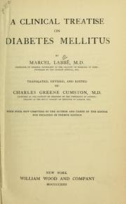 Tapa de A clinical treatise on diabetes mellitus