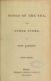 Tapa de Songs of the sea, with other poems