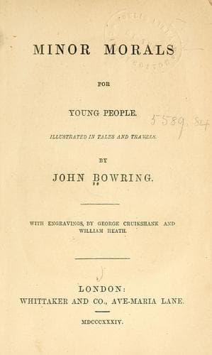 Tapa de Minor morals for young people