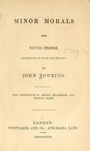 Tapa de Minor morals for young people