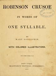 Tapa de Robinson Crusoe in words of one syllable