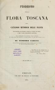 Tapa de Prodromo della flora toscana, ossia, Catalogo metodico delle piante che nascono salvatiche in Toscana e nelle sue isole, o che vi sono estesamente coltivate, con la indicazione dei luoghi nei quali si trovano, del tempo della loro fioritura e fruttificazione, dei loro nomi volgari ed usi