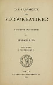 Tapa de Die Fragmente der Vorsokratiker, griechisch und deutsch