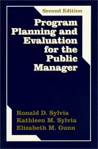 Tapa de Program planning and evaluation for the public manager