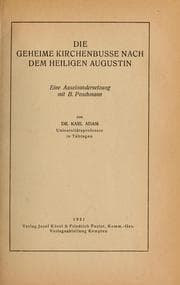 Tapa de Die geheime Kirchenbusse nach dem heiligen Augustin