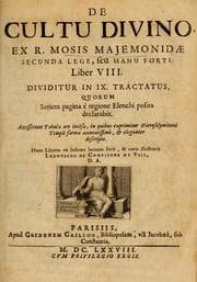 Tapa de De cultu divino ... secunda lege ... liber VIII