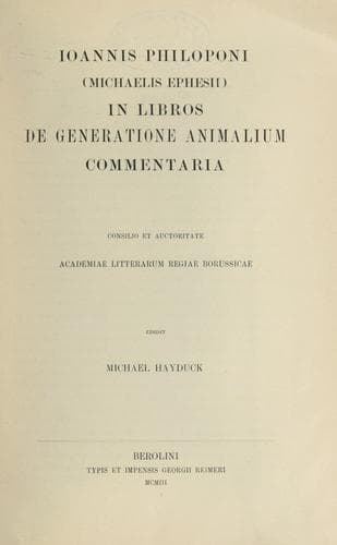 Tapa de In libros De generatione animalium commentaria ...
