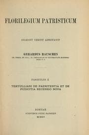 Tapa de Tertulliani De paenitentia et De pudicitia