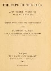 Tapa de The rape of the lock, and other poems of Alexander Pope