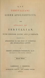 Tapa de Liber apologeticus