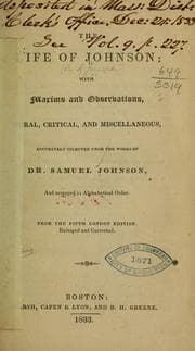 Tapa de The life of Johnson: with maxims and observations. moral, critical, and miscellaneous