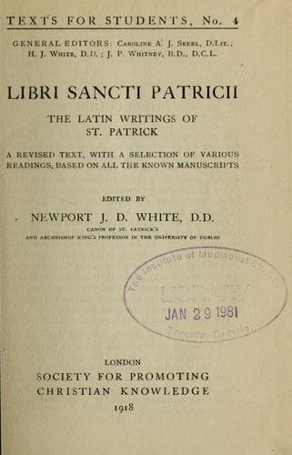 Tapa de Libri Sancti Patricii