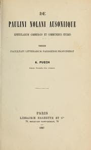 Tapa de De Paulini Nolani Ausoniique epistularum commercio et communibus studiis