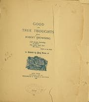 Tapa de Good and true thoughts from Robert Browning ...
